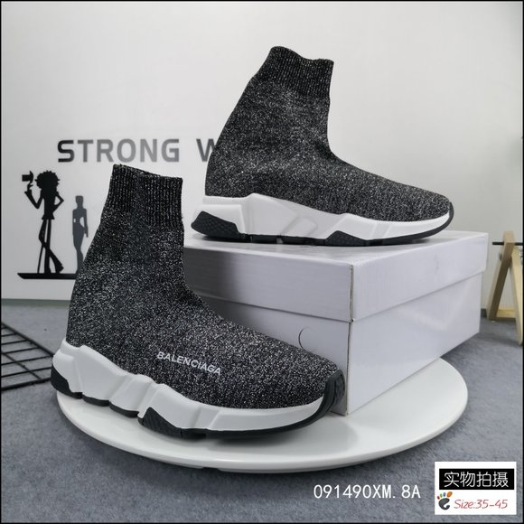 newBaleshijia elastic knitted socks shoes gray